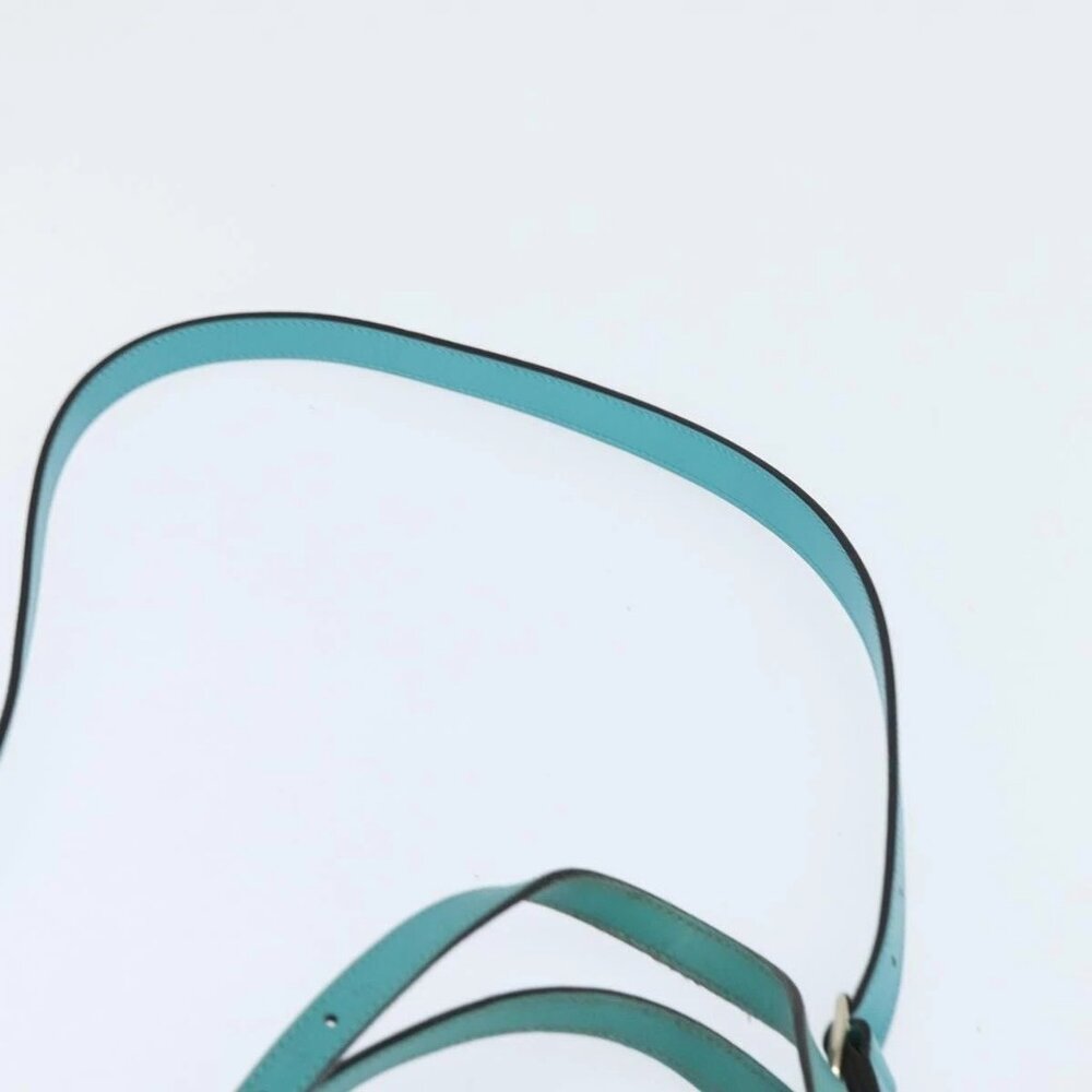 GUCCI Hand Bag Leather 2way Turquoise Blue Gold 309614 Auth 149064 - Picture 13 of 16